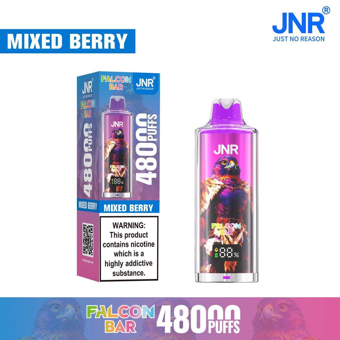 JNR Falcon Bar 48000 Puffs Disposable Vape (Box of 10)